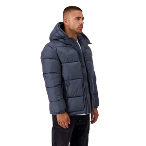 High Quality Men's Colorful Reflective Quilted Bomber <b>Jacket</b> Winter Warm Hooded Stand Windproof Eco-Friendly Wool-Lined - Product Image 4