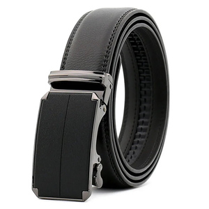 Ceinture en cuir de vachette marron avec boucle rectangulaire automatique argentée, conçue pour un usage décontracté et une mode quotidienne - Product Image 6