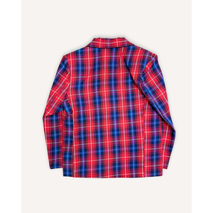 เสื้อเบลเซอร์ลายสก็อตสีแดงน้ำเงินสำหรับเด็กผู้ชาย สไตล์เป็นทางการ - Product Image 4