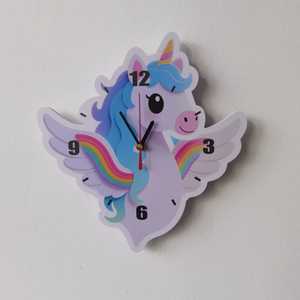 Luxury Unicorn <b>Wall</b> <b>Clock</b> Colorful Rainbow Wing Design Silent Non-Ticking Timepiece for Girls Bedroom and Nursery <b>Decor</b> - Product Image 2