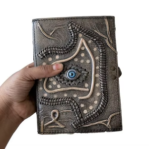 Diario de Cuero Clásico Vintage Hocus Pocus, Libro de Hechizos del Ojo Turco, Hecho a Mano, Decoración Religiosa de Halloween, Artesanía de Brujería, Aleación, Piel de Vaca - Product Image 3