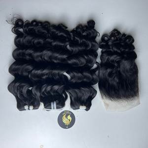 Perruques en cheveux humains naturels CDYHAIRVN, vague profonde, perruque vierge non traitée pour femmes noires, cheveux bouclés en vrac, perruque en cheveux humains - Product Image 4