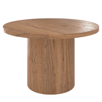 Table à manger ronde pliable 4 places en teck, naturelle, moderne, écologique, durable, faite à la main et multifonctionnelle pour la maison et la cuisine