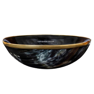Bol en corne de buffle poli, matériau organique écologique, disponible en toutes tailles, pour la décoration intérieure de style floral et nautique - Product Image 4