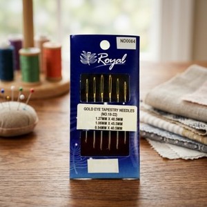 ND0064 Tapestry Needles | Royal Gold Eye Tapestry Needles Size 24 0.76mm x 37mm Hand <b>Sewing</b> Needle <b>Set</b> - Product Image 3