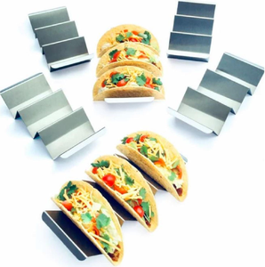 Simple Design Food Storage <b>Rack</b> Kitchenware Accessories Silver Stainless Steel Polished Taco Stand <b>Rack</b> for Tableware - Product Image 5