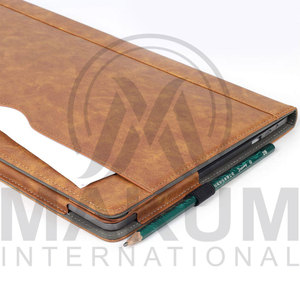 Housse pour ordinateur portable en cuir marron, en PU, avec fermeture à rabat et poche intérieure pour la protection du MacBook Pro - Product Image 4