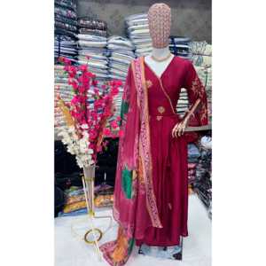 ชุด anarkali ดีไซเนอร์และชุด dupatta สำหรับงานปาร์ตี้-ชุดราตรีหรูหรากับ dupatta - Product Image 4