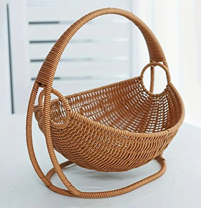 Panier de rangement pour fruits et légumes en fil métallique avec couvercle en bois, panier à fruits moderne en métal avec couvercle en bambou, panier de rangement décoratif - Product Image 5