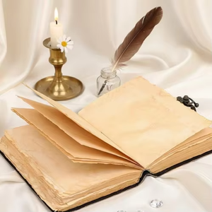 Handmade Fairy Leather Journal <b>Book</b> of Shadows with Lock Classic Vintage Wiccan Grimoire Notebook 200 Pages Deckle Edge Paper - Product Image 6