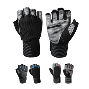 Guantes de gimnasio sin dedos de alta calidad con soporte para muñeca, guantes de entrenamiento antideslizantes para fitness, guantes con logo personalizable para hombres - Product Image 3