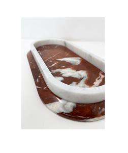 Plateau de service en marbre aux veines élégantes pour la décoration moderne de la salle à manger et les réceptions stylées - Product Image 1