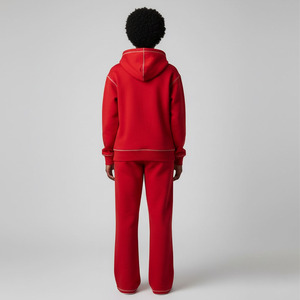 ชุดเซ็ตสองชิ้นขายาว ผ้าฝ้ายพิมพ์ลายพัฟฟ์ทรงโอเวอร์ไซส์ ซิปหน้า ล้างสีแบบแอซิดวอช สตรีทแวร์ โลโก้สั่งทำ แต่งขอบขาด้วยคริสตัล - Product Image 3