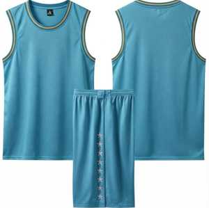 Conjunto de Uniforme de Baloncesto Sublimado Azul Marino, Unisex, para Adultos, Transpirable, de Malla, sin Mangas, con Pantalones Cortos, 100% Poliéster - Product Image 1
