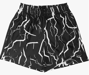 Men s Black White Geometric Print Basketball Shorts Quick Dry Elastic Waist Sporty Style Short Length Woven Polyester Quick Dry - Product Image 4