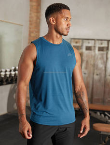 Wholesale Custom <b>Logo</b> Comfortable Solid Color Men Casual 100% Cotton Breathable Tank Tops - Product Image 3