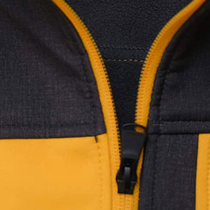 Veste en polaire pour homme, jaune et noir, avec fermeture éclair, col montant, style décontracté, coupe classique, pour l'automne - Product Image 4