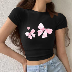 Camiseta estampada para mujer, informal, de verano, de manga corta, transpirable, ligera, de tela suave, cómoda, a la moda, para uso diario - Product Image 1