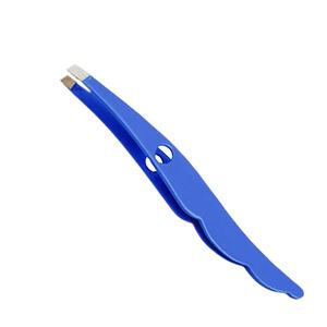 Pince à épiler professionnelle en acier inoxydable antistatique de haute qualité, faite à la main, à pointe inclinée, outil de beauté de précision - Product Image 1