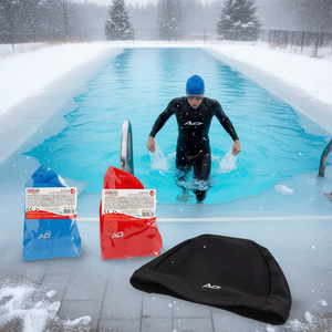 Cuffia da Nuoto Termica Invernale per Adulti in Poliestere Aqua Sport Nera Rossa Blu - Product Image 3