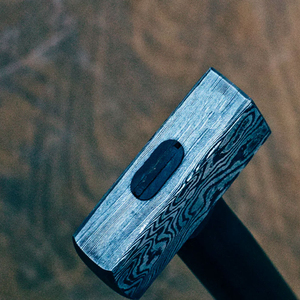Marteau en acier de Damas, artisanat fait main, tête en métal à motifs, pièce de collection, acier forgé de qualité supérieure, marteau décoratif - Product Image 5