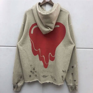 Sweat à capuche pour homme en coton molletonné 100% avec effet délavé, coupe ample, automne, logo personnalisé, marque privée - Product Image 3