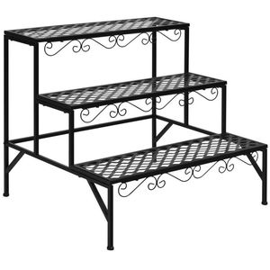 Supporto per Piante Decorativo in Metallo a 3 Livelli per Arredamento da Giardino - Product Image 3