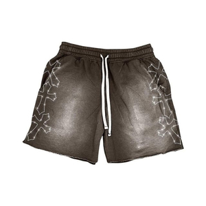 Conjuntos de Sudadera con Capucha y Pantalones Cortos de Felpa de Algodón de Alta Calidad para Hombre 2026, con Logotipo Personalizado, Conjuntos de 2 Piezas con Efecto Lavado Ácido - Product Image 5