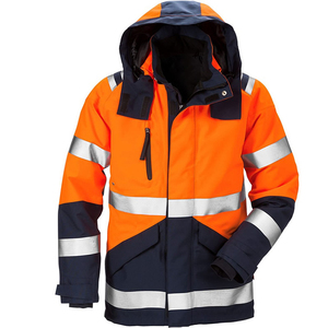 Mens High Visibility <b>Utility</b> Work Jacket Durable Reflective Apparel Suitable For Daily Outdoor Job Requirements - Product Image 2