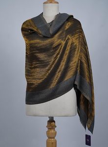 Estola Reversible de Lana Fina de Cachemira para Mujer con Borde Zari, Suave y Ligera, Chal de Diseño en Diferentes Colores, Moda de Lujo - Product Image 6