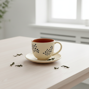 สินค้าคุณภาพพรีเมียม 3461045-0.23 ชุดถ้วยและจานรองทำจากเซรามิก ลายพิมพ์พฤกษศาสตร์ ผิวด้าน - Product Image 6