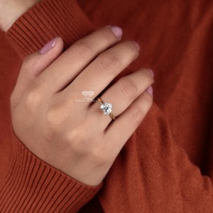 14K Gold <b>Heart</b> <b>Shape</b> Lab Grown Diamond Ring Solitaire Engagement Ring Bridal Jewelry Wholesale Custom Manufacturer Supplier - Product Image 5