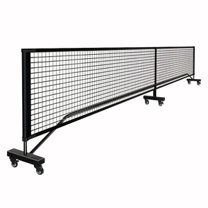 Poteau de filet de pickleball avec roues, base en acier, et filet de pickleball professionnel pour l'extérieur et l'entraînement - Product Image 1