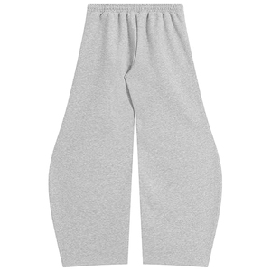 Pantalon de survêtement décontracté taille haute coupe droite, jambe large, coupe ample, 100% coton, avec cordon de serrage. - Product Image 2