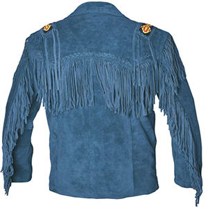 Men's Customizable Cowhide <b>Denim</b> Leather <b>Jacket</b> Stand Collar Winter Waterproof Breathable Eco-Friendly - Product Image 6
