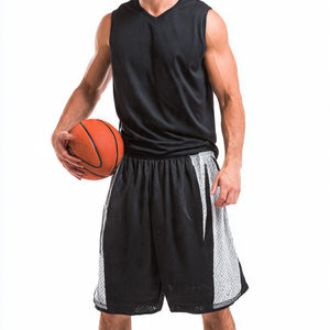 กางเกงบาสเก็ตบอลผู้ชายผ้าโพลีเอสเตอร์ 100% สไตล์สตรีทแวร์ เอวสูงรูดเชือก กางเกงบาสเก็ตบอลตาข่ายสำหรับฤดูร้อน - Product Image 3