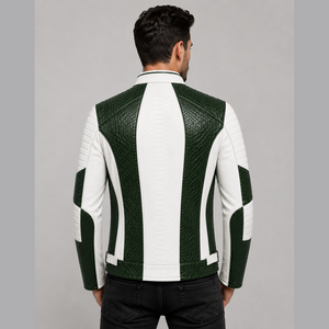 Veste en cuir de crocodile pour homme, style tendance, deux couleurs, veste en cuir de motard personnalisée pour homme, veste en cuir matelassée - Product Image 2