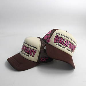 OEM Manufacture Low MOQ Custom <b>Flat</b> Brim Embroidered Contrast Color Sport Trucker <b>Cap</b> <b>Men</b> Mesh Baseball Hat - Product Image 3