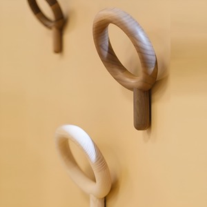 Factory Simple Wooden <b>Wall</b> <b>Hooks</b> Hanging Coat and Hat Hanger with Multi Color Design Behind the Door <b>Key</b> Holders for Bathroom - Product Image 2