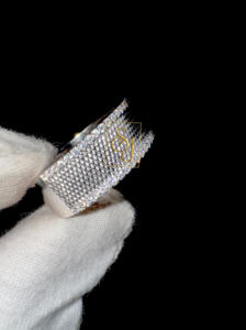 Diseño fino único Plata de Ley 925 Lab Grown Diamond Studded Wedding Band Unique Luxury Half Eternity Channel Set Anillo de regalo - Product Image 3