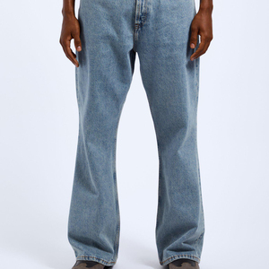 Jeans amples à jambes larges pour hommes avec logo brodé personnalisé, pantalon en denim surdimensionné, streetwear, coupe ample, jeans décontractés - Product Image 5