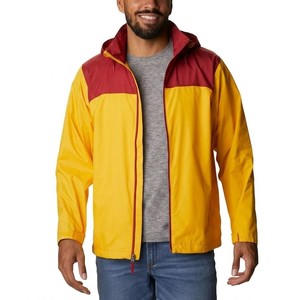 Top Quality <b>Mens</b> Yellow Red Panel Windbreaker <b>Jacket</b> Full Zip Hooded <b>Lightweight</b> Outdoor <b>Rain</b> Protection Casual Street <b>Jacket</b> - Product Image 4