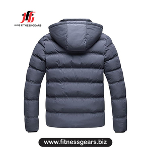 Chaqueta Acolchada con Capucha para Hombre JUST FITNESS GEARS, Cortavientos, Informal de Invierno, con Cierre de Cremallera, Gruesa, con Relleno de Poliéster - Product Image 2
