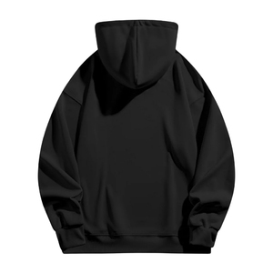 เสื้อฮู้ดดี้โอเวอร์ไซส์สไตล์วินเทจสีดำฟอก ผ้าคอตตอนหนา สตรีทแวร์ ทรงหลวม ใส่ได้ทั้งผู้ชายและผู้หญิง - Product Image 3