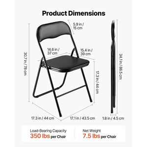 Set di 6 Sedie Pieghevoli con Telaio in Metallo Resistente e Cuscino Imbottito, Tavolo Portatile Pieghevole in Pelle, Design Durevole e Confortevole - Product Image 3