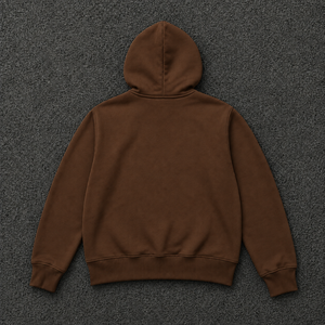 Custom Brown Oversized Zip Up Hoodie Self Made <b>Orange</b> Puff Print Streetwear Heavyweight Fleece Hooded <b>Sweatshirt</b> Unisex Fashion - Product Image 6