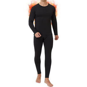 Conjunto Térmico de Compresión para Hombre, Manga Larga, Ropa Deportiva, Gimnasio, Running, Negro, Spandex, Algodón, Tejido Sin Costuras - Product Image 1