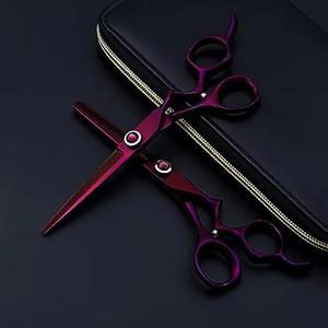 กรรไกรซอยผมมืออาชีพ 30 ฟัน คมกริบ สแตนเลส สำหรับคนถนัดขวา ด้ามยาว สีม่วง - Product Image 6