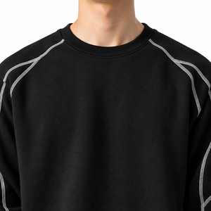 Survêtement à rayures et passepoil sur le devant, conçu avec un tissu doux, coupe confortable, coutures durables et style sportif. - Product Image 5