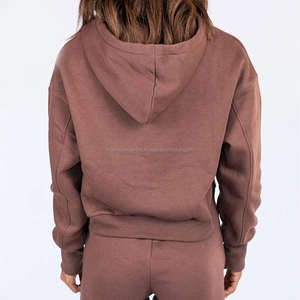 OEM haute qualité Gym Fitness Sweatshirts pour femmes à capuche fermeture éclair complète Sweatshirts personnalisation privée vêtements de sport d'hiver - Product Image 5